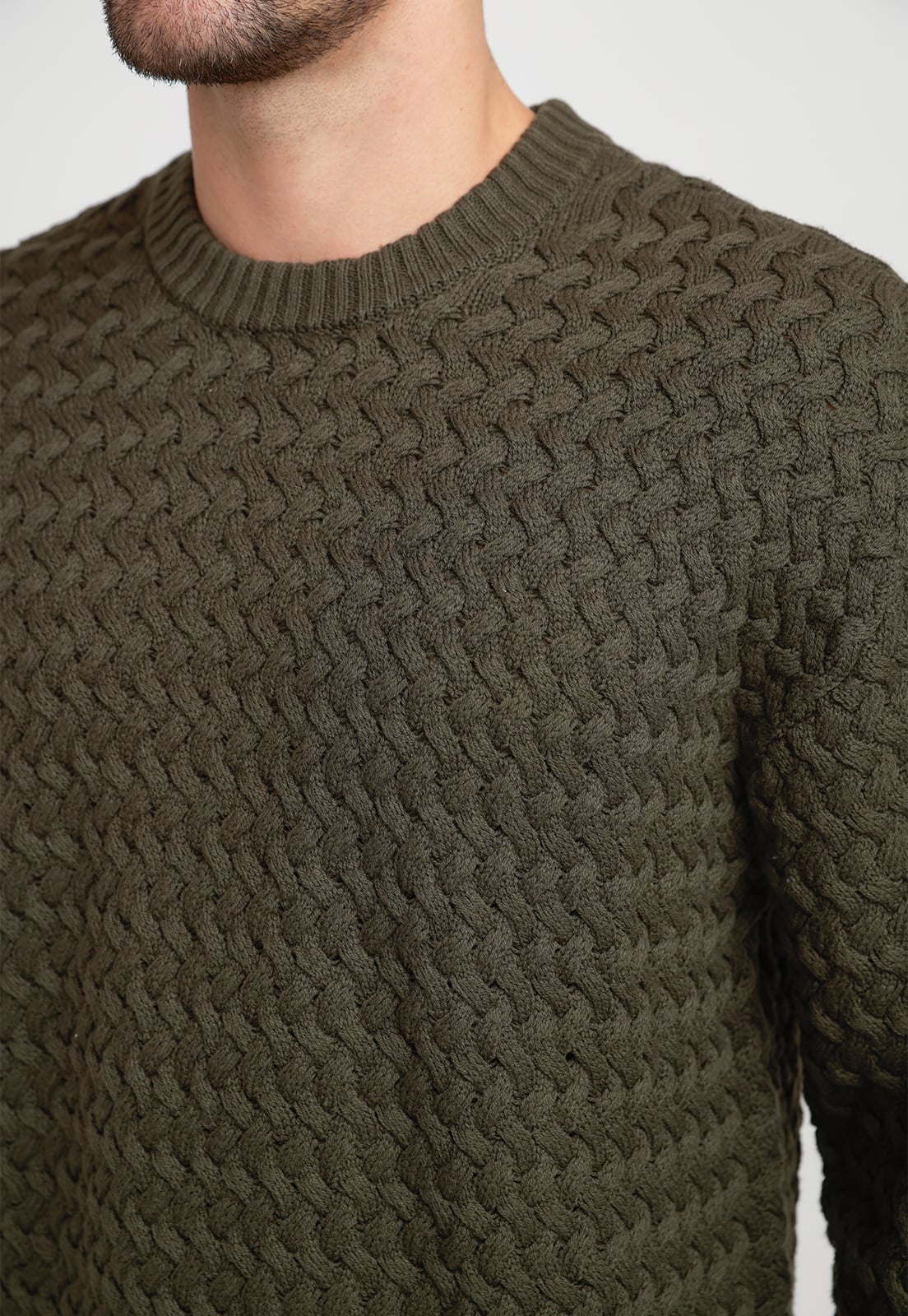 SWEATER HOMBRE CUELLO POLO MILITAR - 3