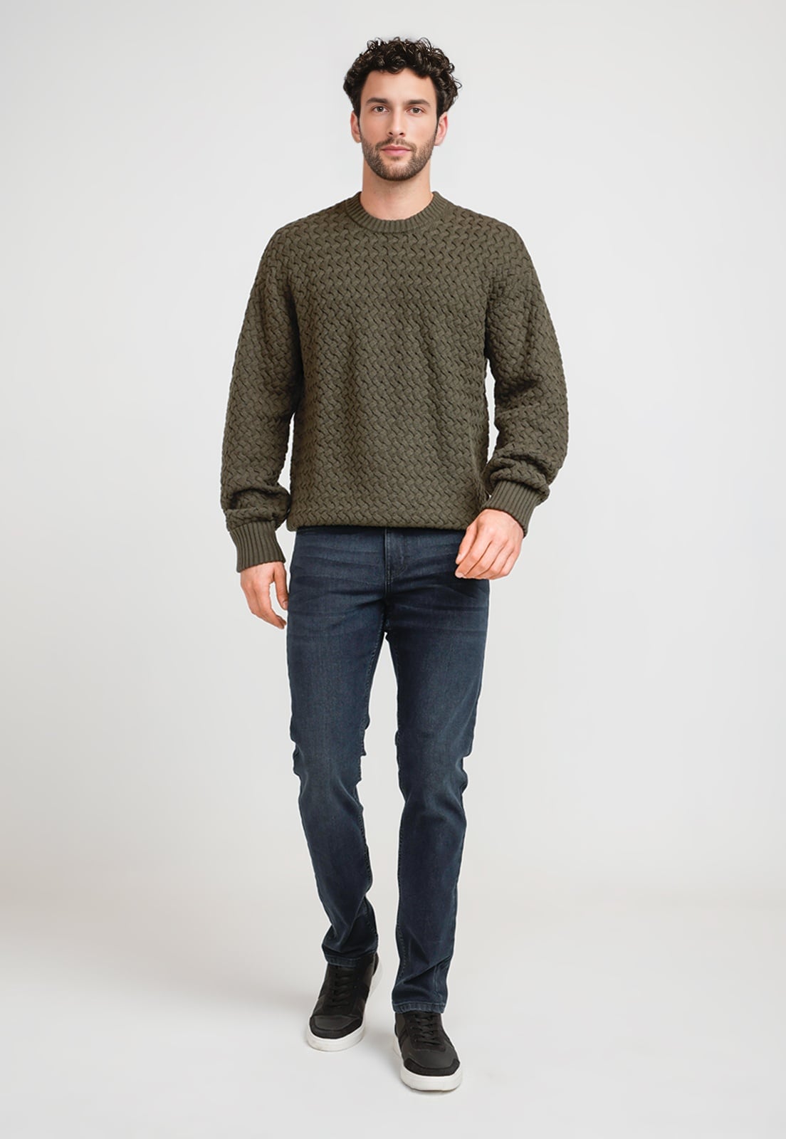 SWEATER HOMBRE CUELLO POLO MILITAR - 4