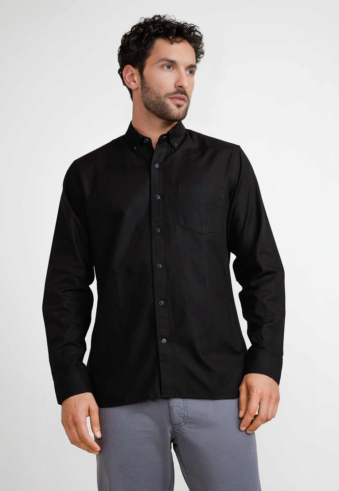 CAMISA OXFORD HOMBRE BLAKE NEGRO - 1