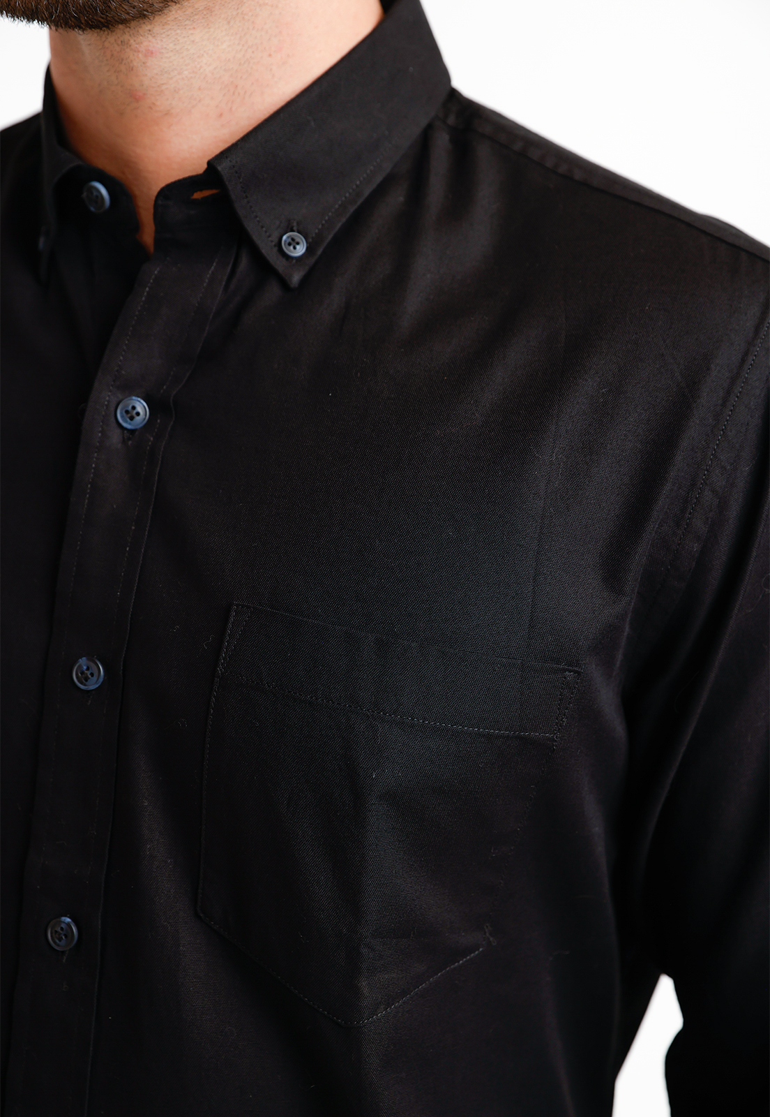 CAMISA OXFORD HOMBRE BLAKE NEGRO - 3