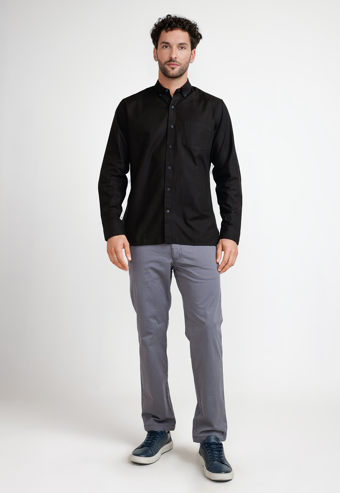 CAMISA OXFORD HOMBRE BLAKE NEGRO - 4