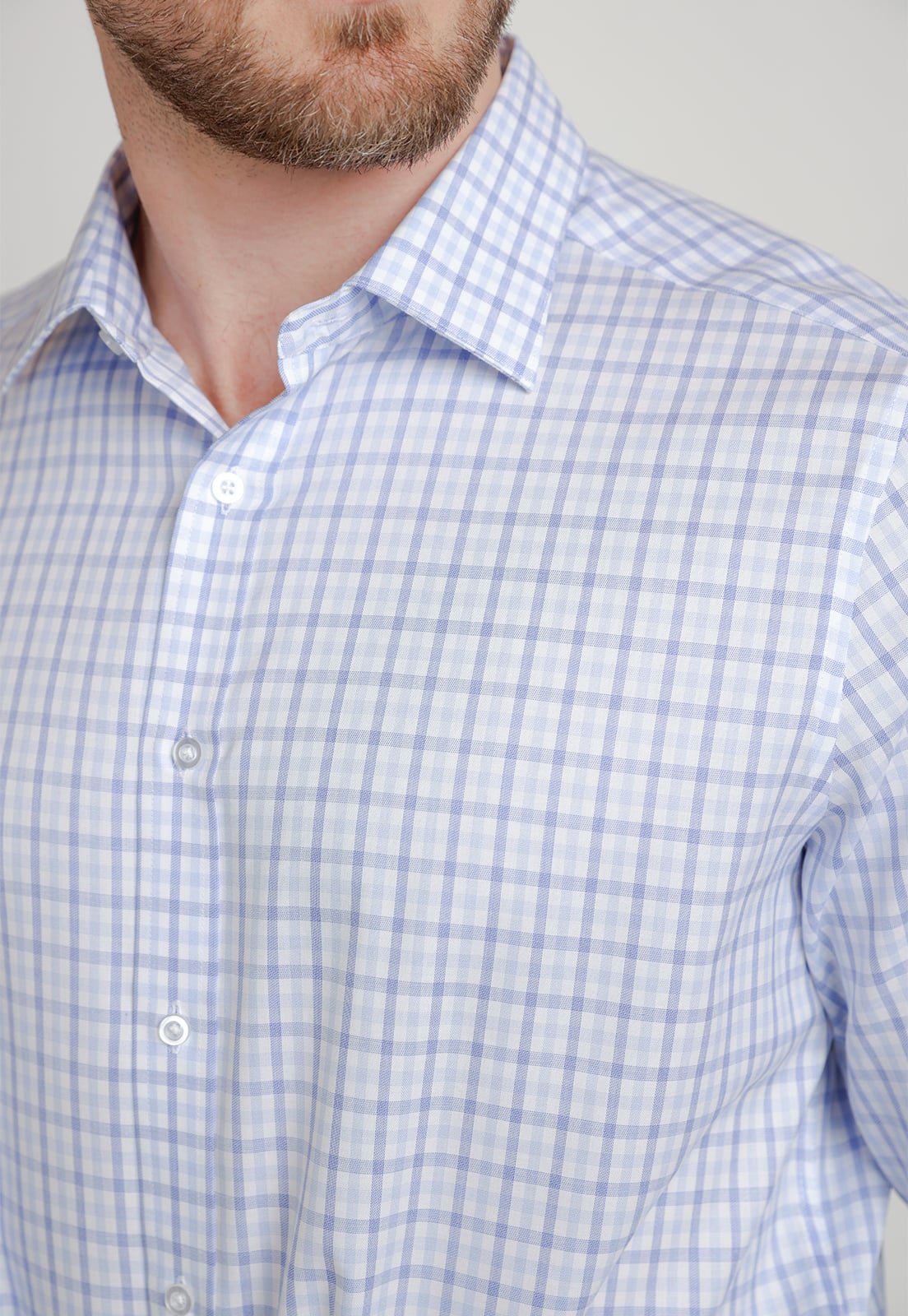 CAMISA HOMBRE FORMAL TRAVEL BLANCO/CELESTE - 3