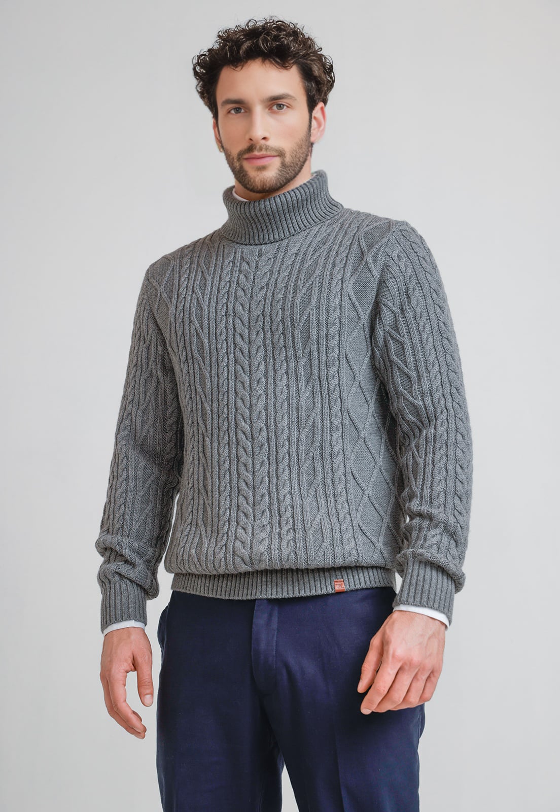 SWEATER HOMBRE CUELLO ALTO POLARIS BEIGE - 1