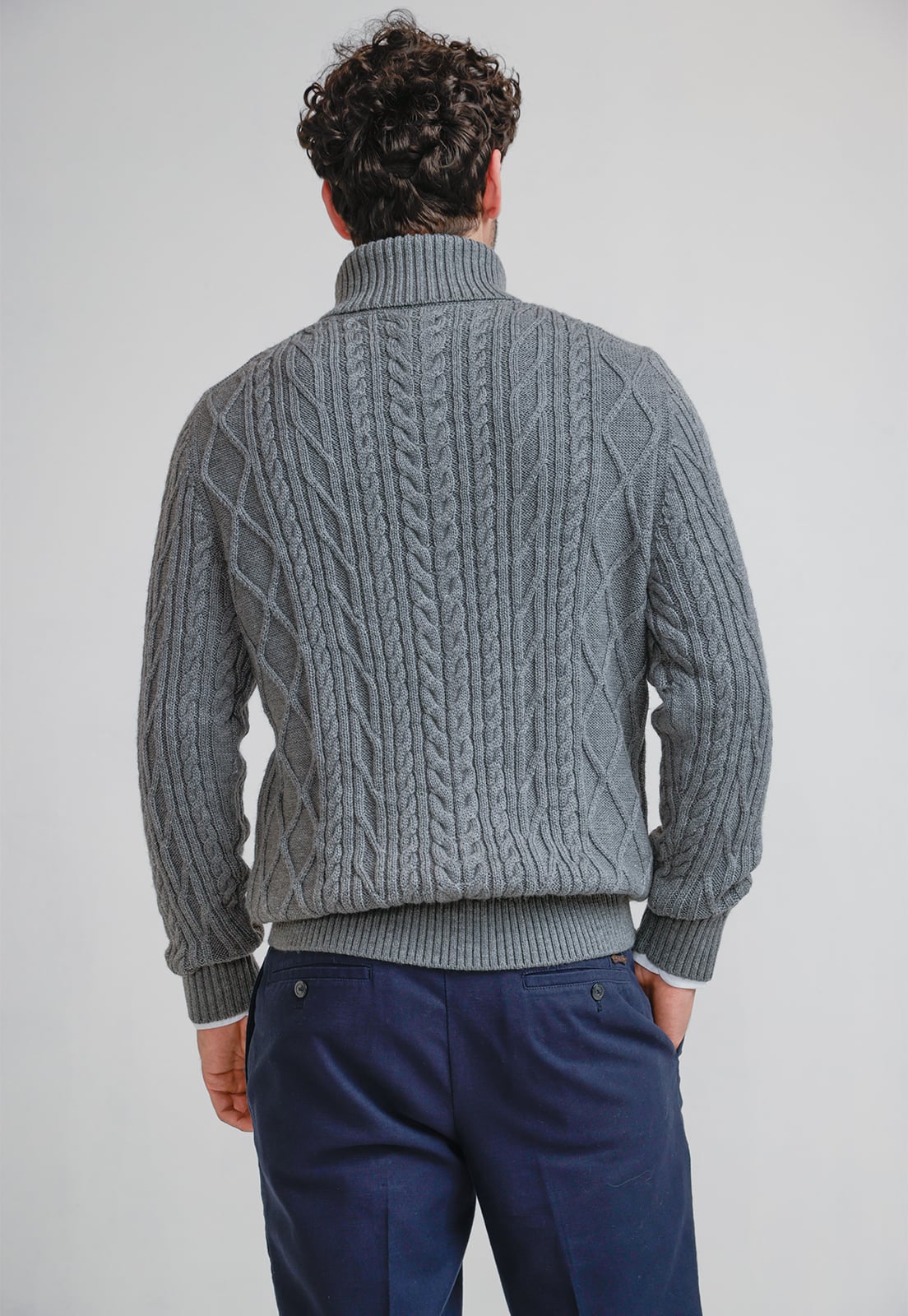 SWEATER HOMBRE CUELLO ALTO POLARIS BEIGE - 2