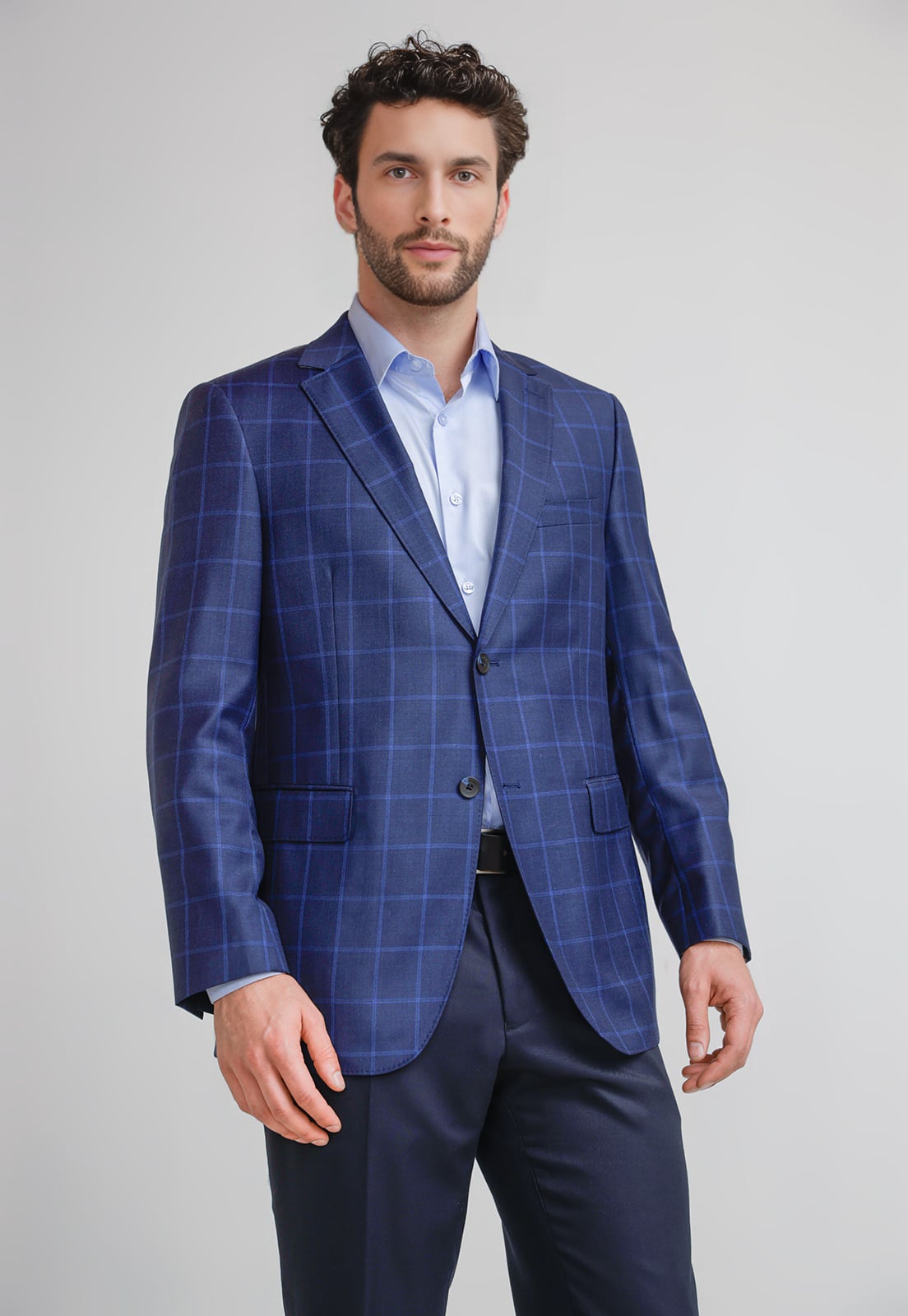 CHAQUETA HOMBRE FORMAL LANA S100'S CLASSIC AZUL - 1