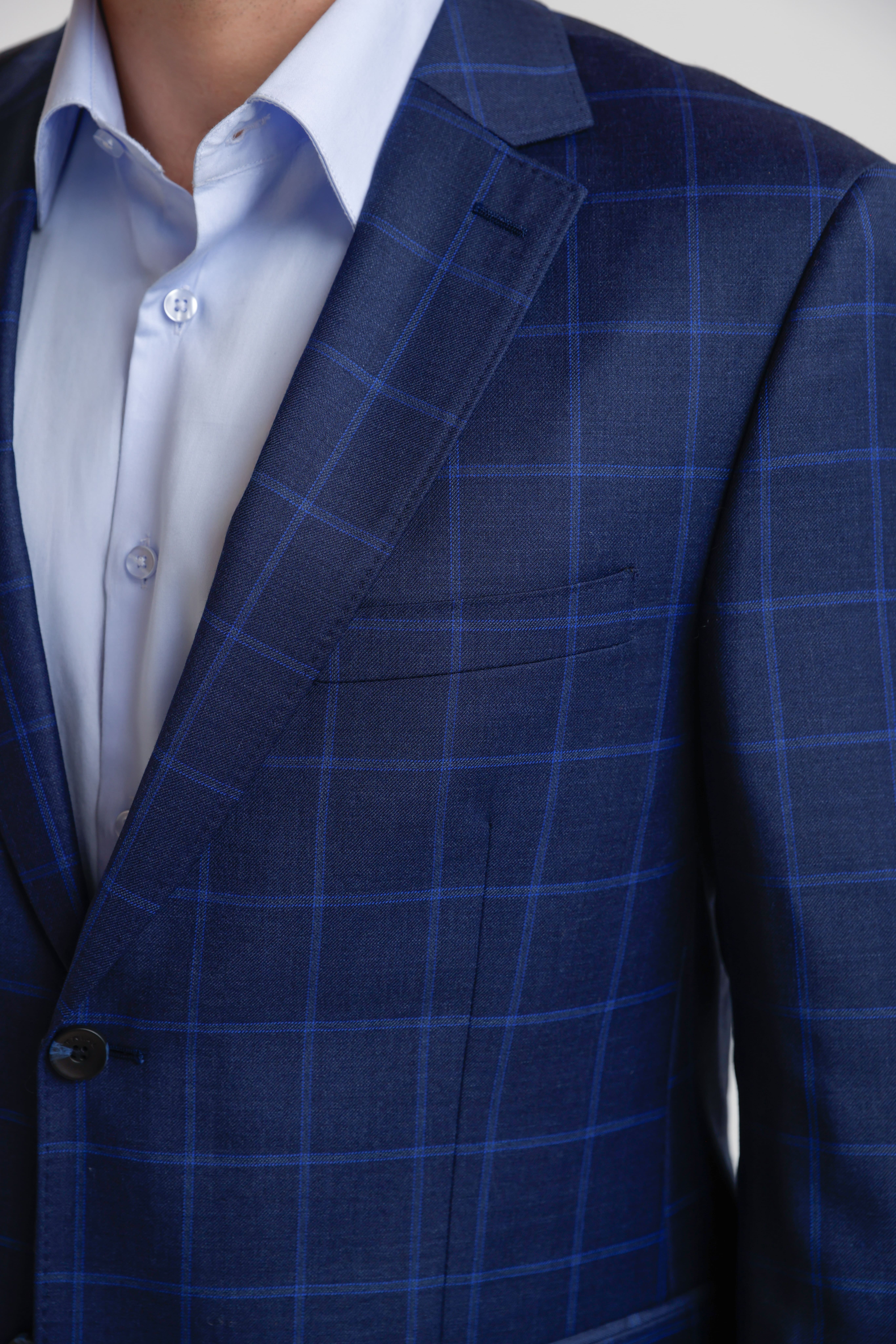 CHAQUETA HOMBRE FORMAL LANA S100'S CLASSIC AZUL - 3