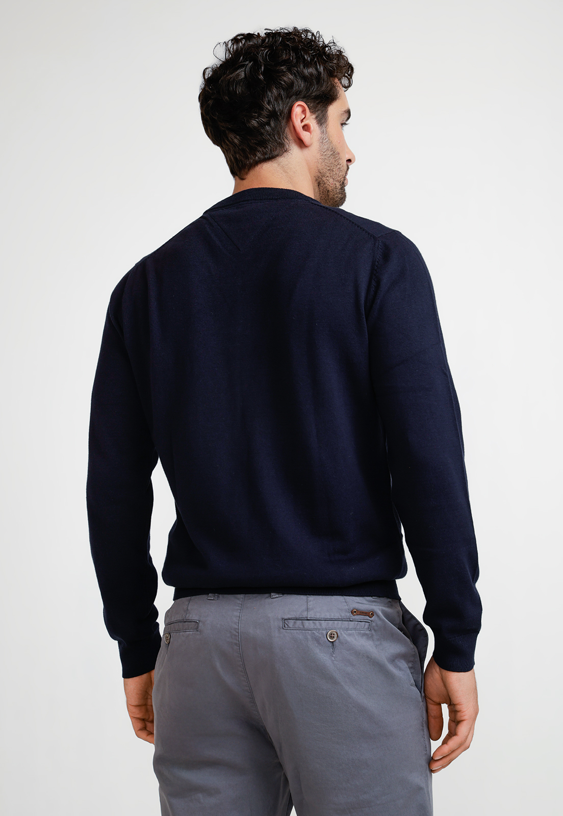 SWEATER HOMBRE CUELLO V PARROT AZUL MARINO - 2