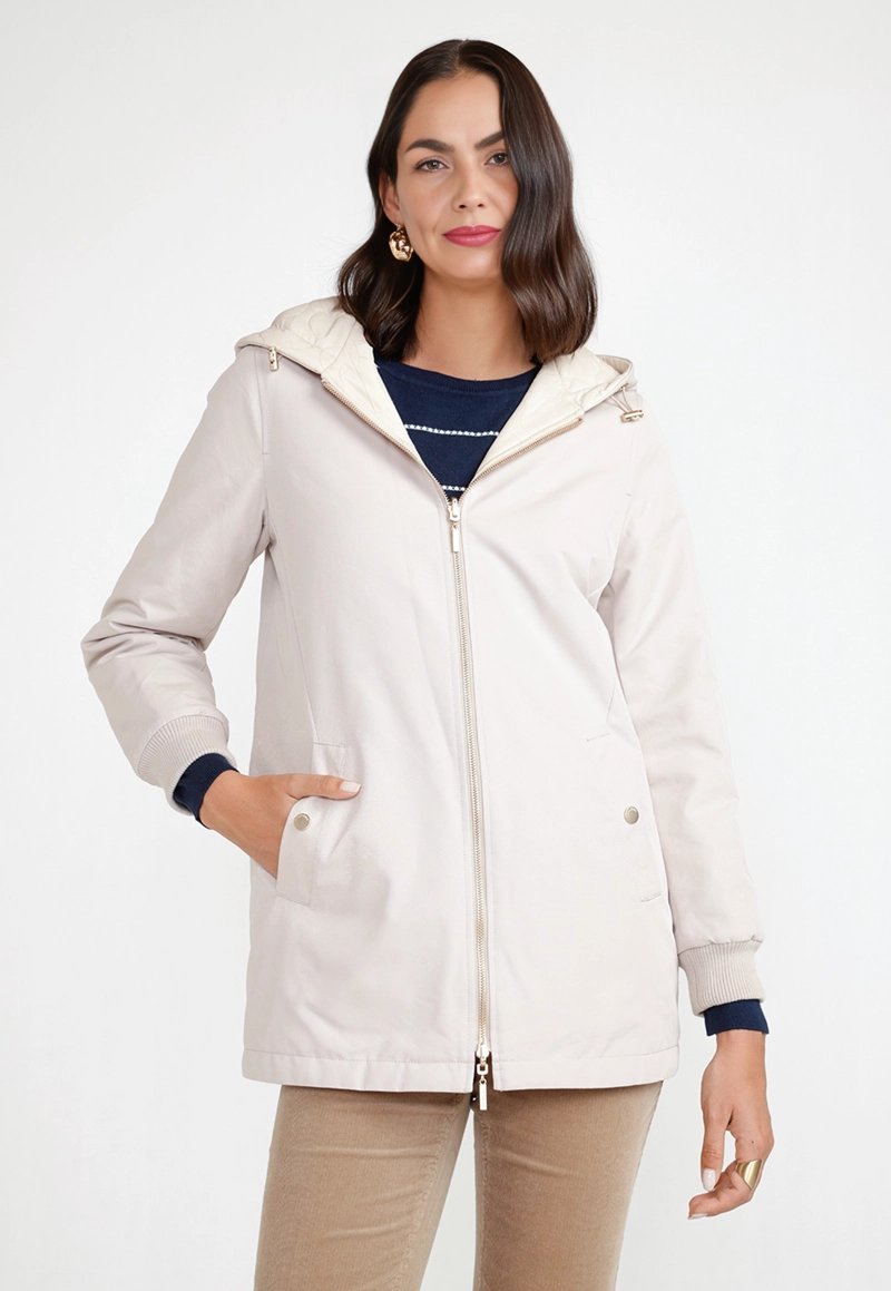 PARKA REVERSIBLE MUJER BEIGE - 2