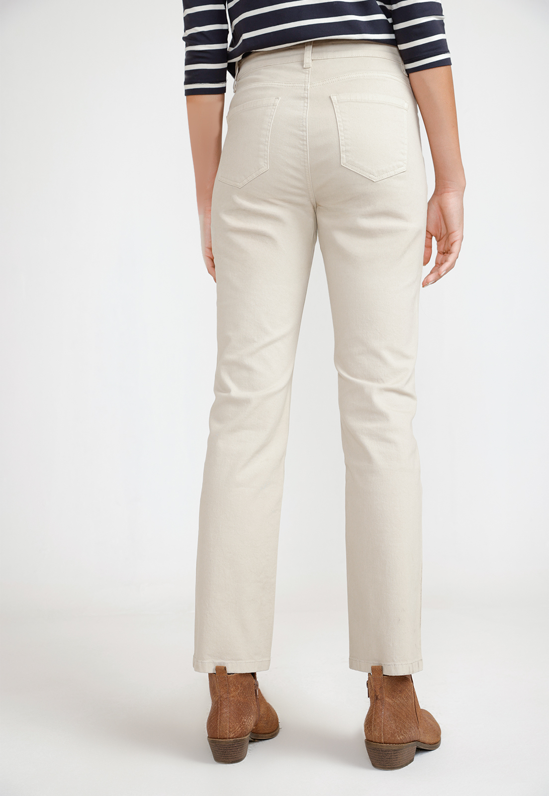 PANTALON BASICO MUJER ALGODON PERUANO BEIGE - 2
