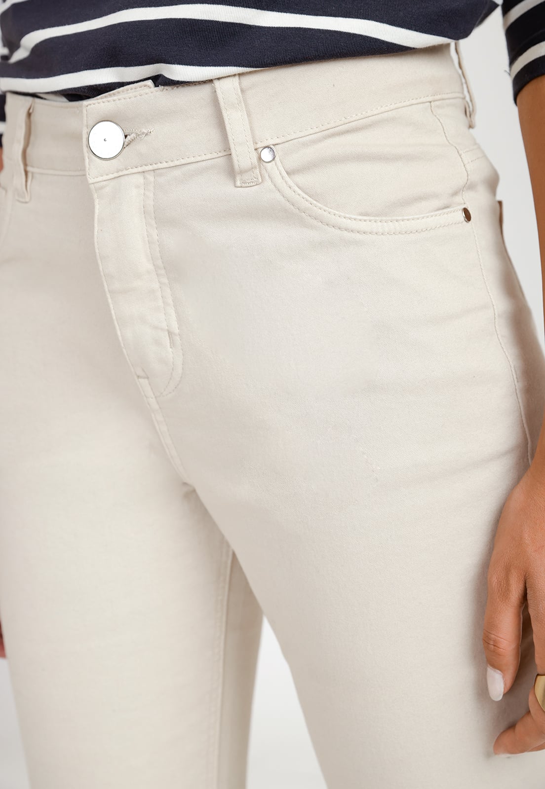 PANTALON BASICO MUJER ALGODON PERUANO BEIGE - 3
