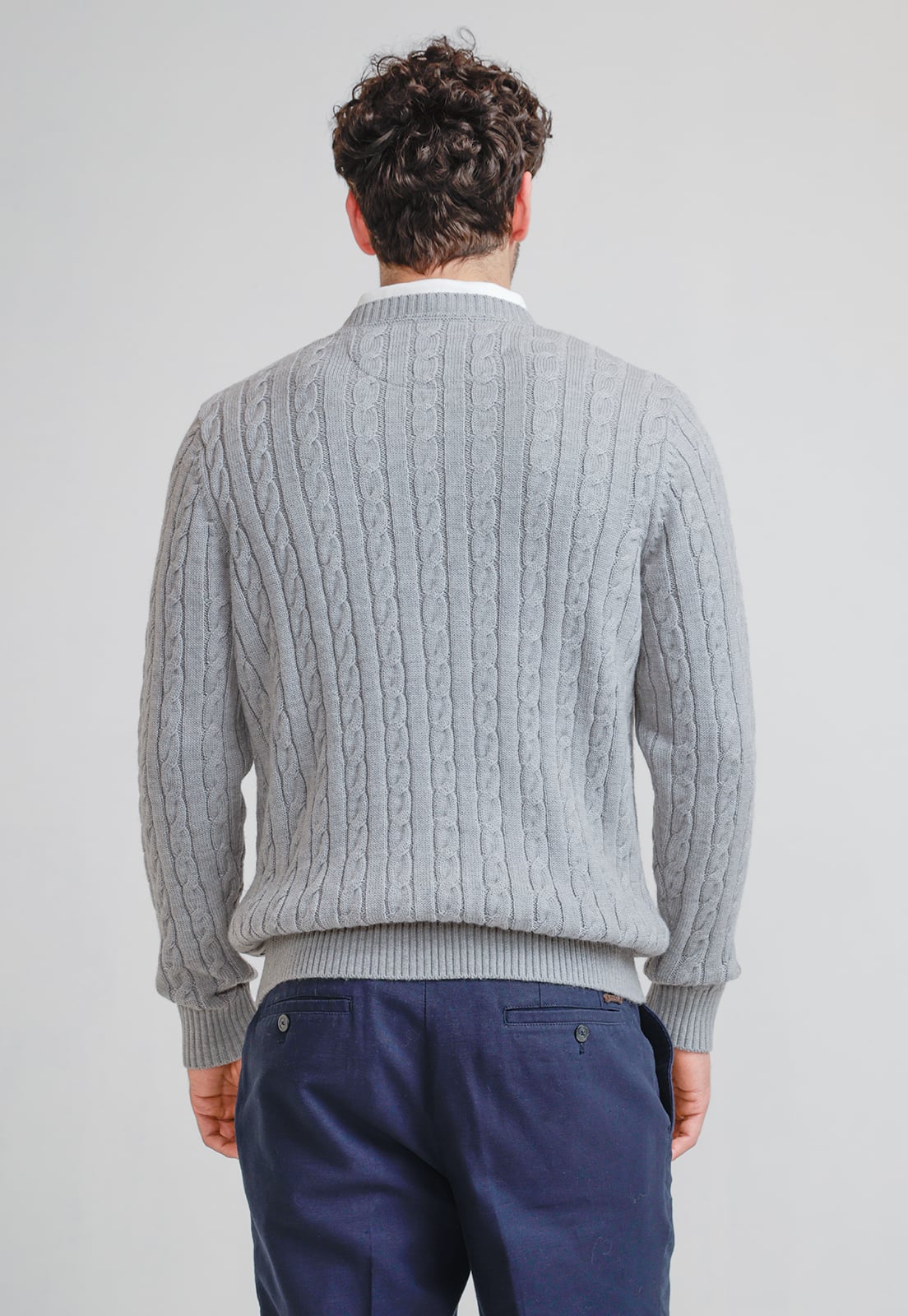 SWEATER HOMBRE TRENZADO PHANTOM GRIS MELANGE - 2