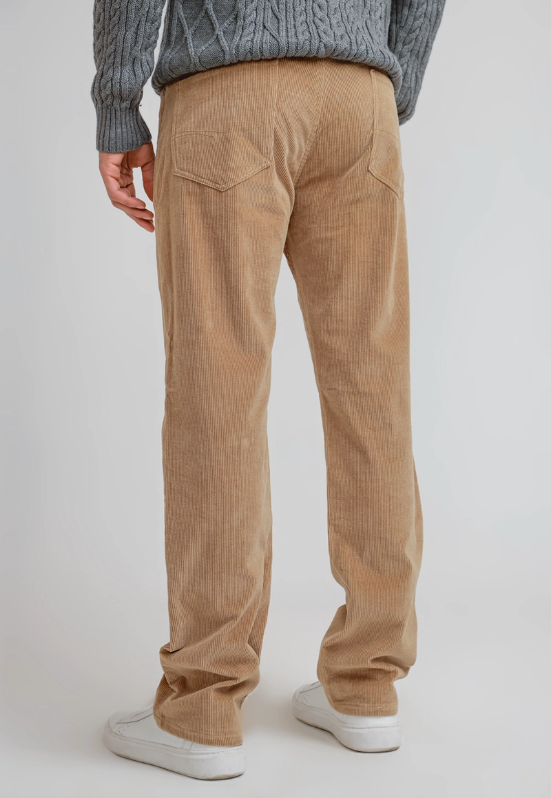 PANTALON CINCO BOLSILLOS DE COTELE  TABACO - 2
