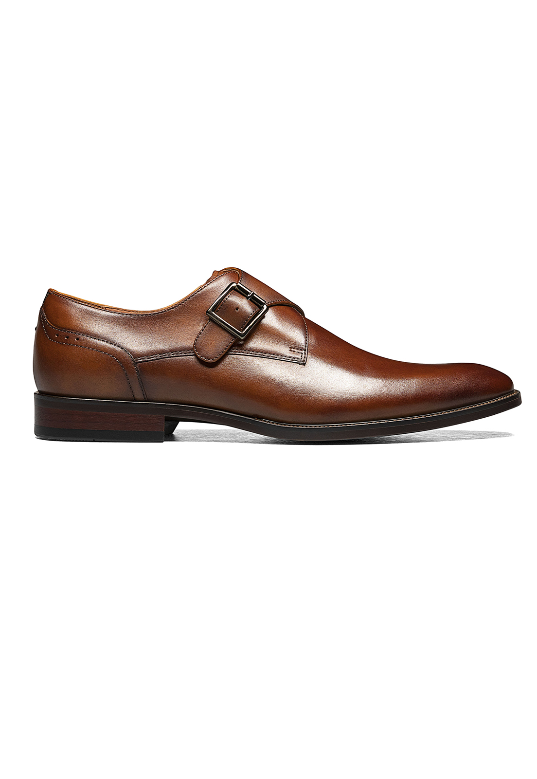 ZAPATO SORRENTO PLAIN TOE SINGLE MONK STRAP COGNAC - 2