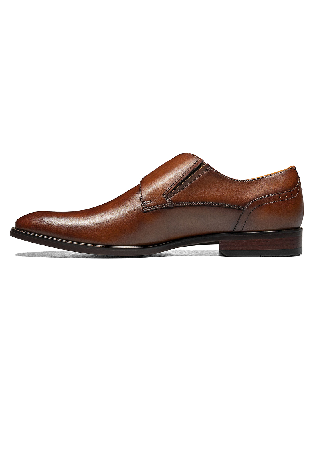 ZAPATO SORRENTO PLAIN TOE SINGLE MONK STRAP COGNAC - 3
