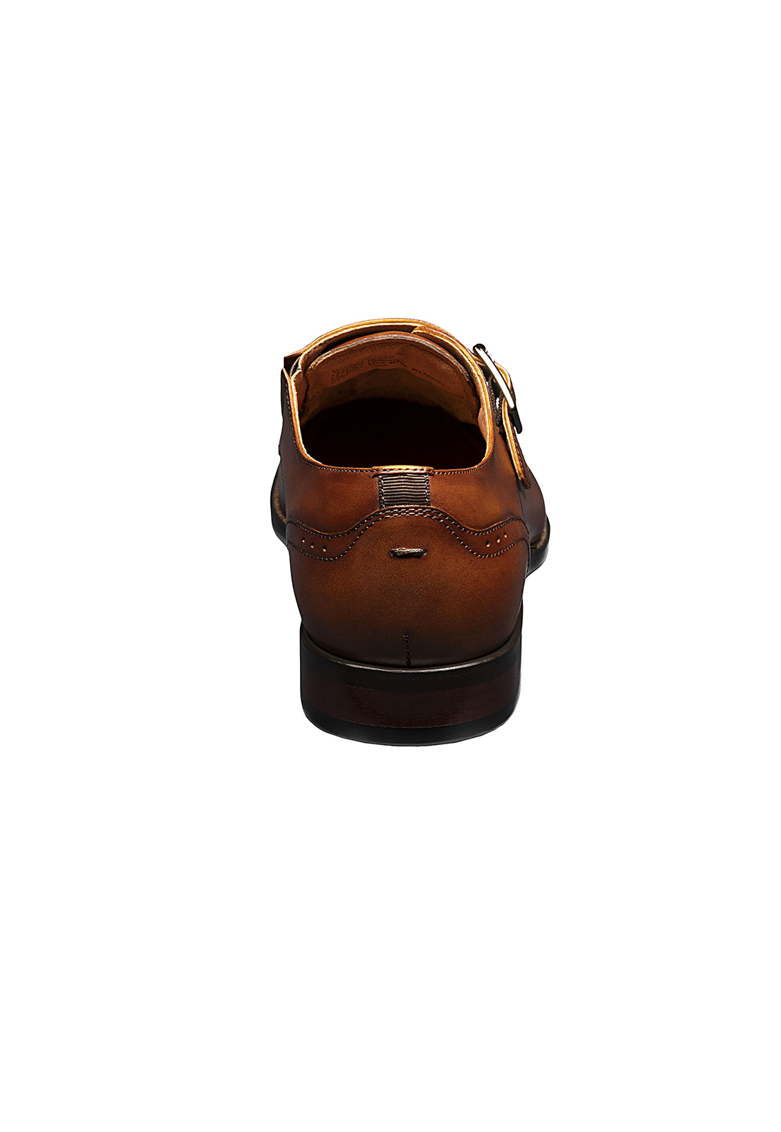 ZAPATO SORRENTO PLAIN TOE SINGLE MONK STRAP COGNAC - 4