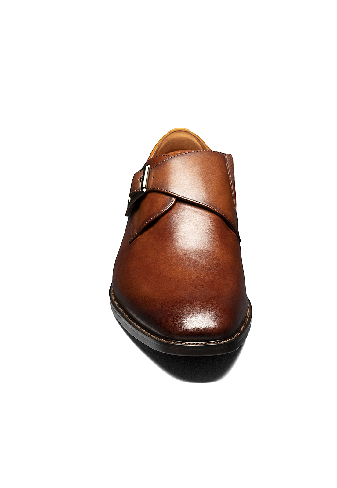 ZAPATO SORRENTO PLAIN TOE SINGLE MONK STRAP COGNAC - 5