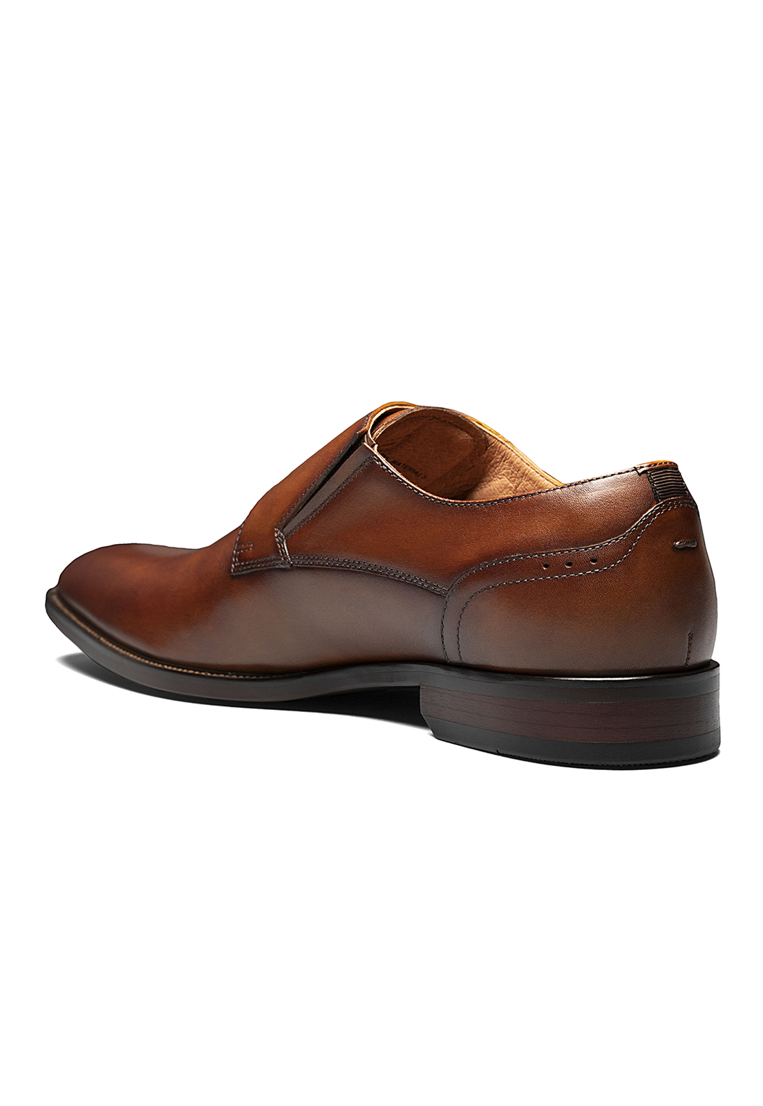 ZAPATO SORRENTO PLAIN TOE SINGLE MONK STRAP COGNAC - 6