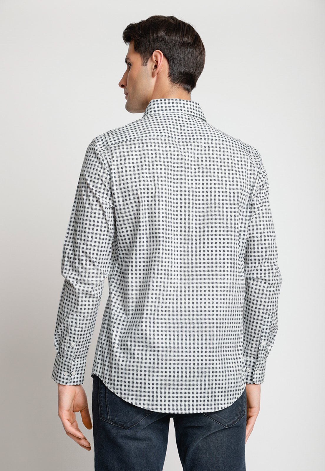 CAMISA HOMBRE STRETCH ESTAMPADA BLANCO - 2