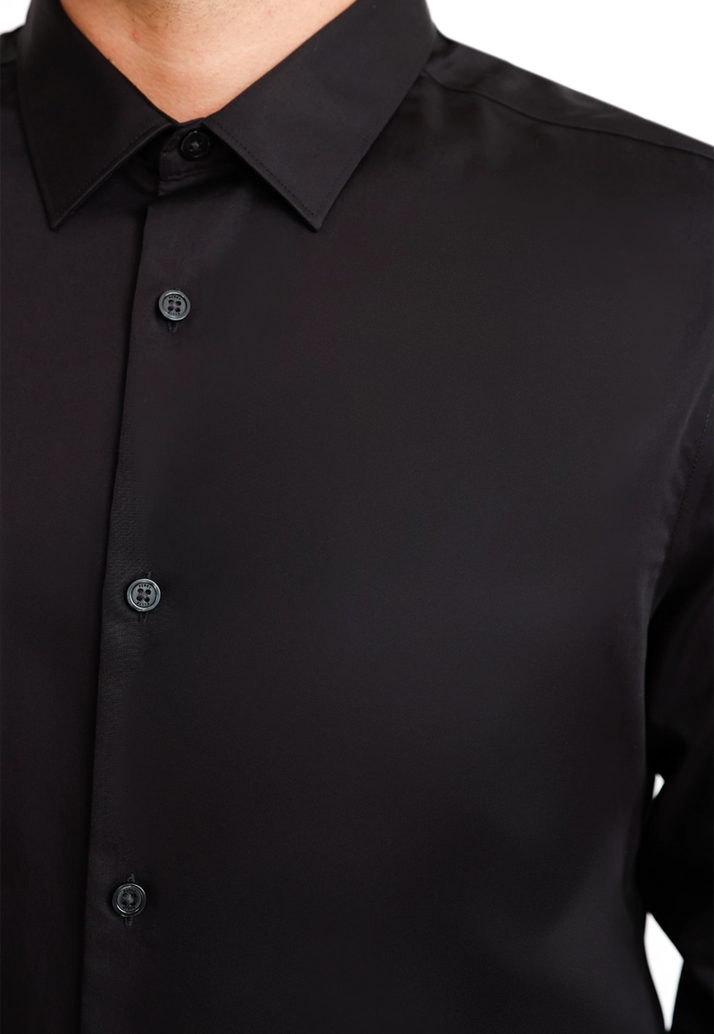 CAMISA HOMBRE FORMAL NON IRON (NO SE PLANCHA) NEGRO - 3
