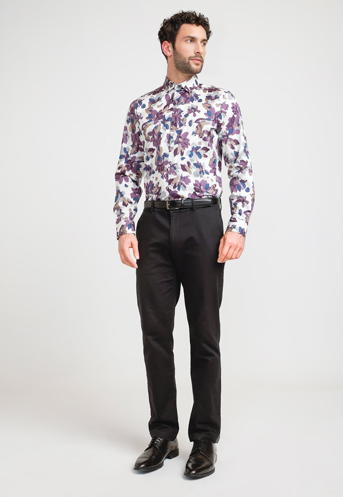 CAMISA HOMBRE ALGODON ESTAMPADA BEIGE - 4