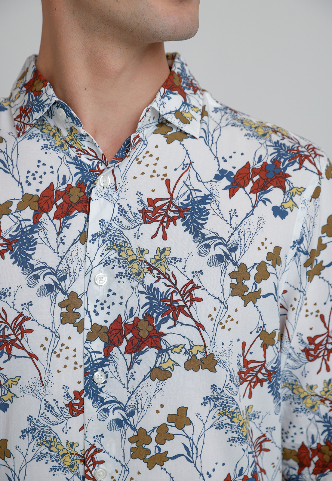 CAMISA HOMBRE VISCOSA ESTAMPADA BEIGE - 3