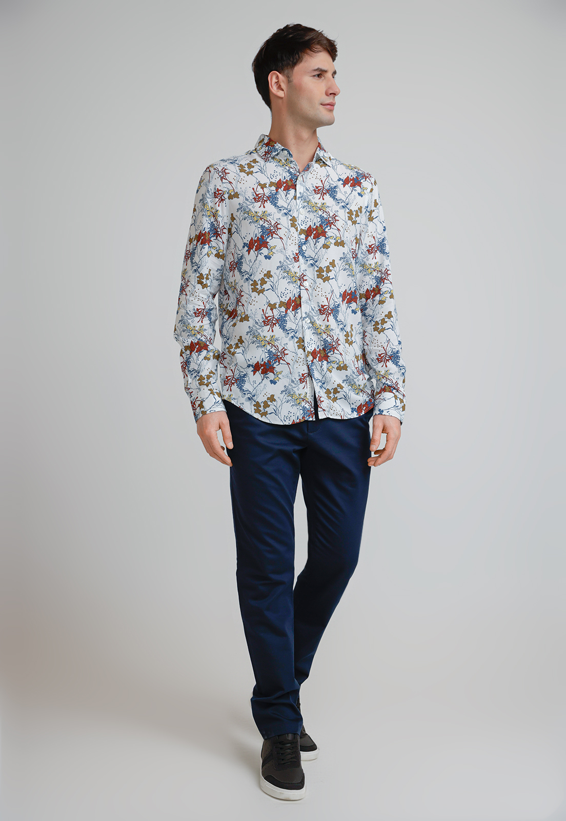 CAMISA HOMBRE VISCOSA ESTAMPADA BEIGE - 4