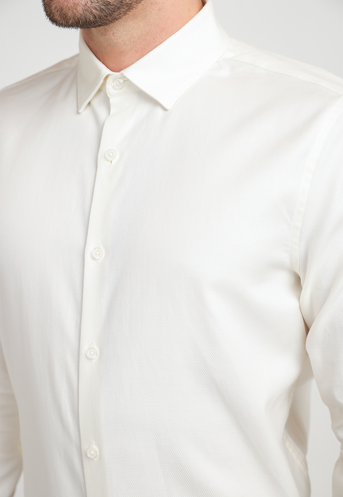 CAMISA HOMBRE DOBBY BEIGE - 3