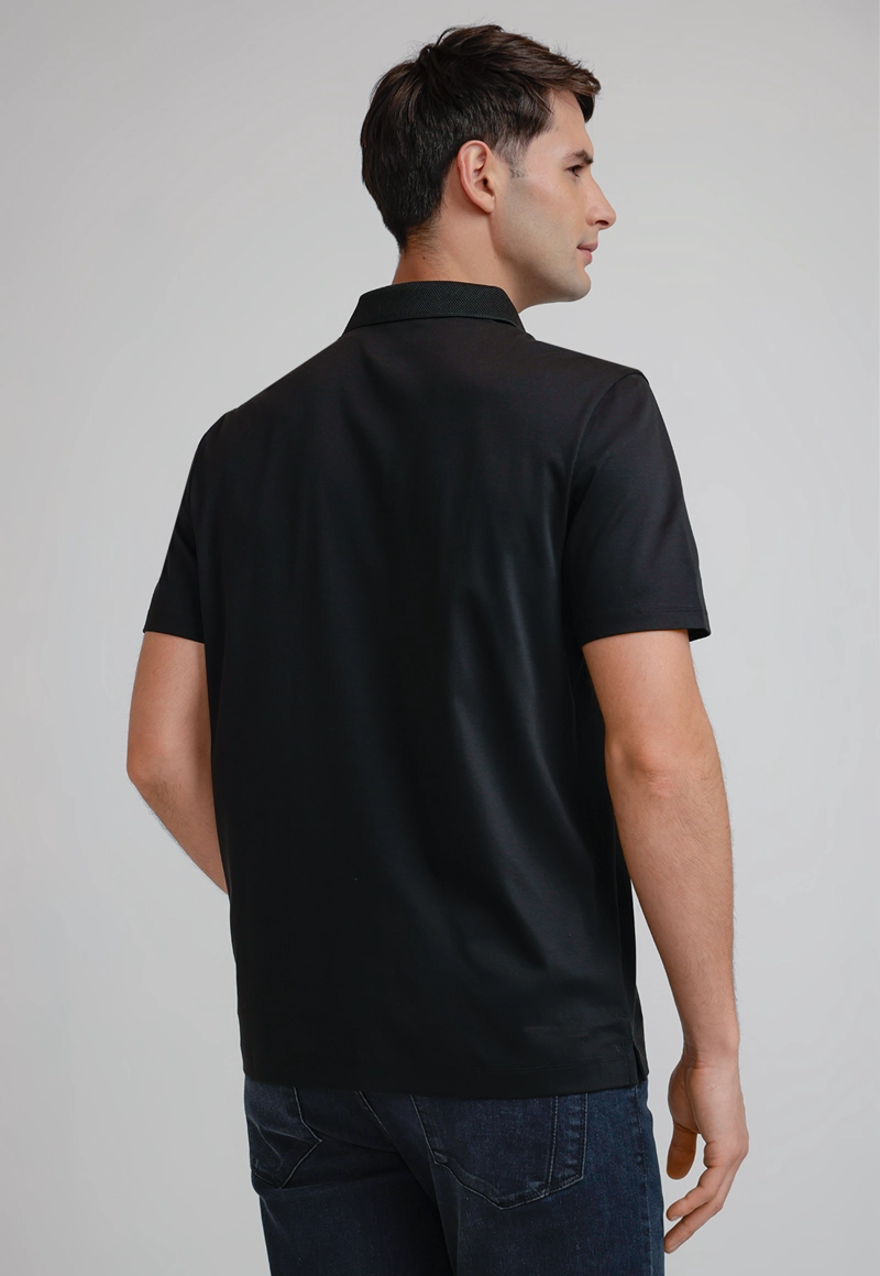 POLERA HOMBRE POLO MANGA CORTA NEGRA - 2