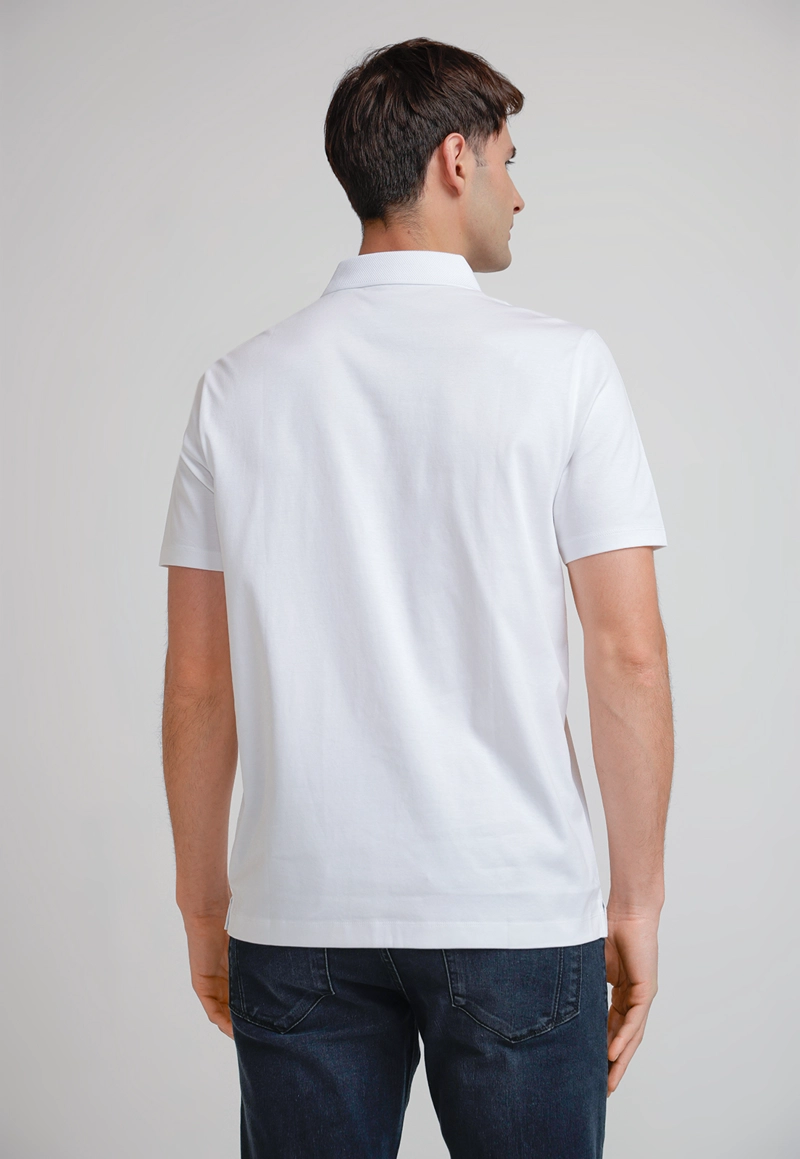 POLERA HOMBRE POLO MANGA CORTA BLANCA - 2