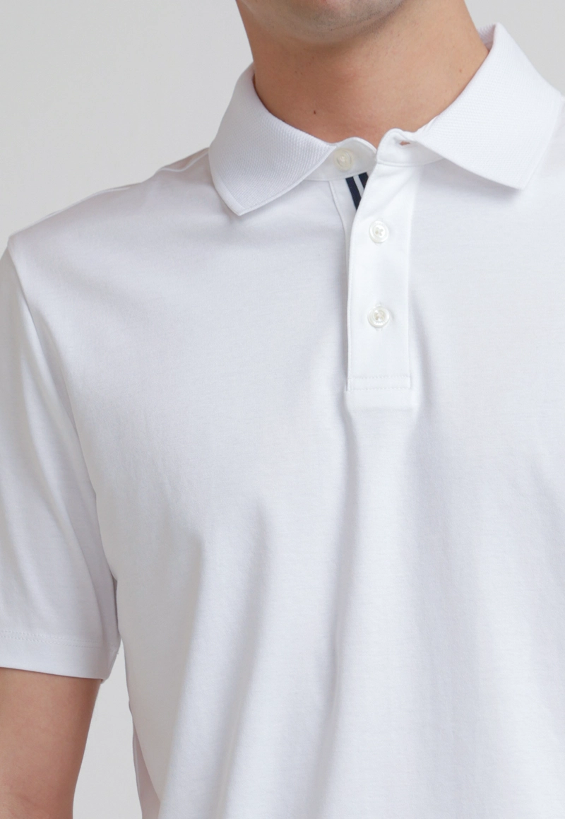 POLERA HOMBRE POLO MANGA CORTA BLANCA - 3