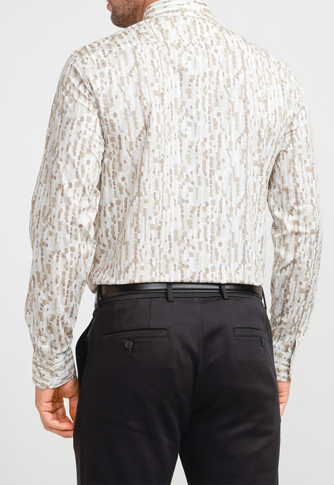 CAMISA HOMBRE ESTAMPADA STRETCH BEIGE - 2