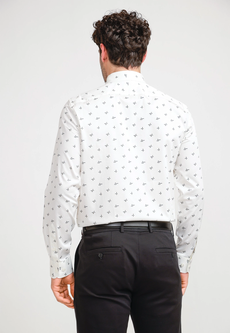 CAMISA HOMBRE STRETCH ESTAMPADA BEIGE - 2