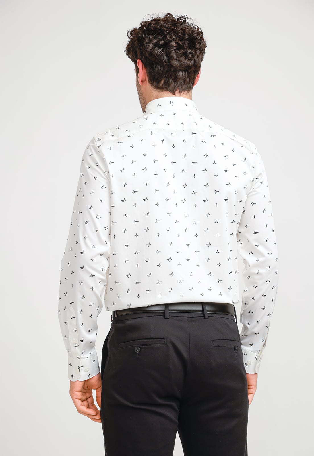 CAMISA HOMBRE STRETCH ESTAMPADA BEIGE - 2