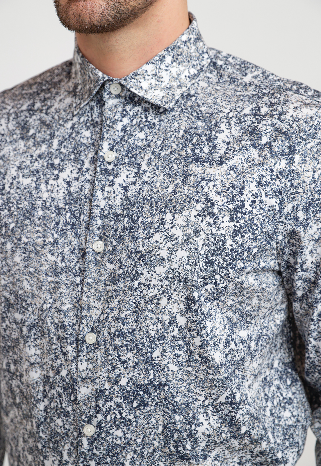 CAMISA HOMBRE STRETCH ESTAMPADA TAUPE - 3