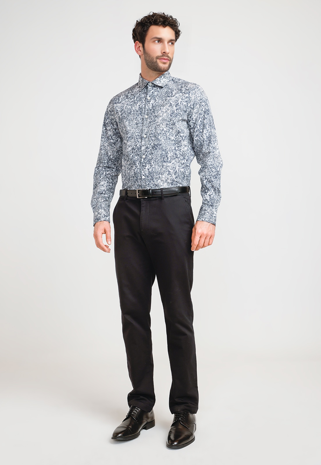 CAMISA HOMBRE STRETCH ESTAMPADA TAUPE - 4
