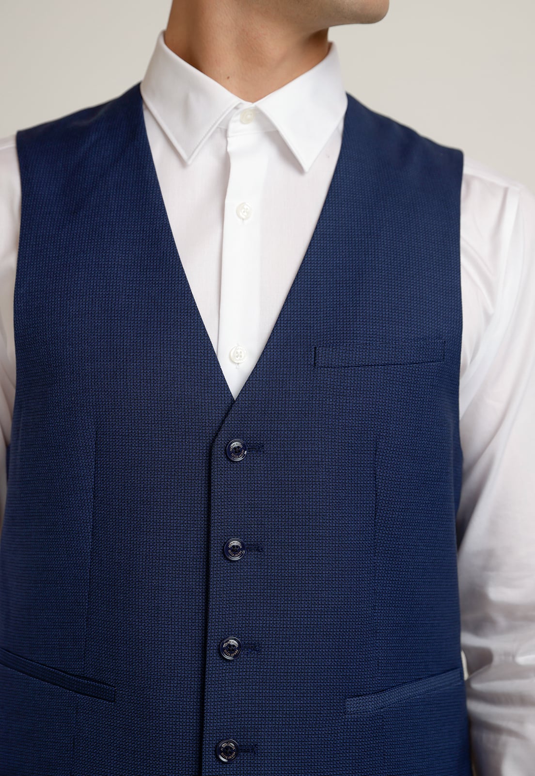 GILET HOMBRE FORMAL WASHABLE AZUL - 3