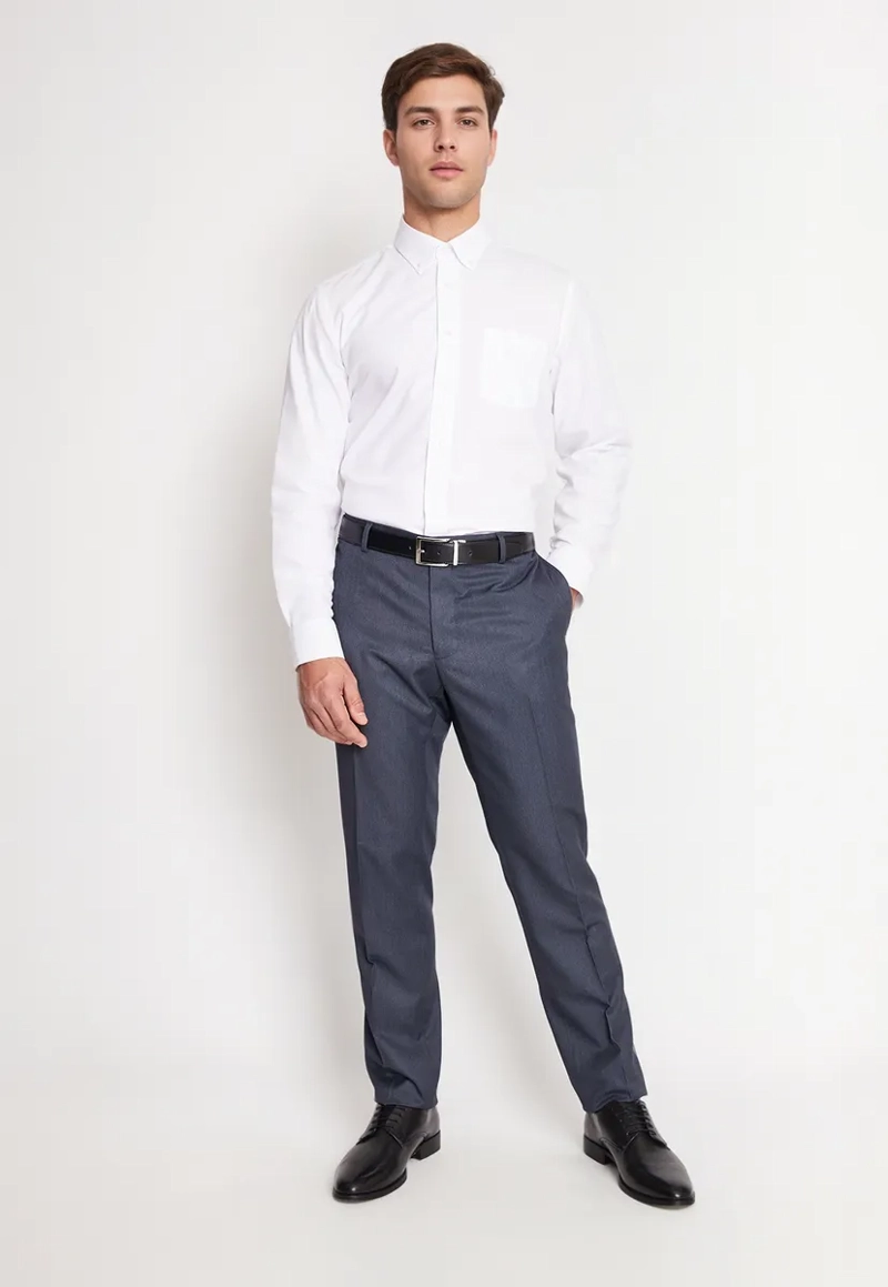 CAMISA FORMAL HOMBRE REGULAR OXFORD BLANCO - 4