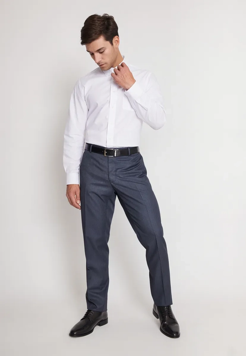 CAMISA FORMAL HOMBRE REGULAR OXFORD BLANCO - 5
