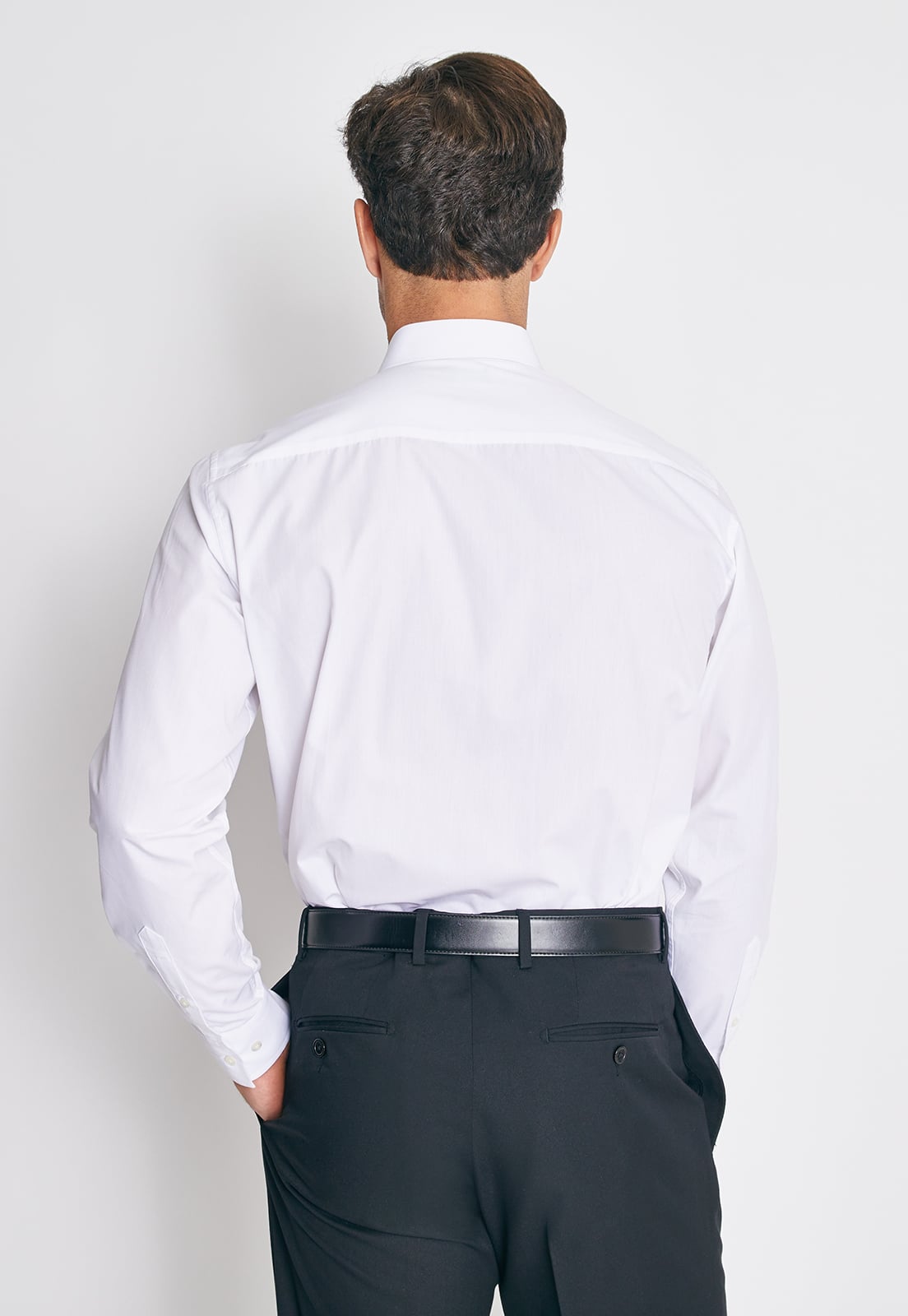 CAMISA FORMAL BASICA LISA REGULAR POPLIN BLANCO - 2