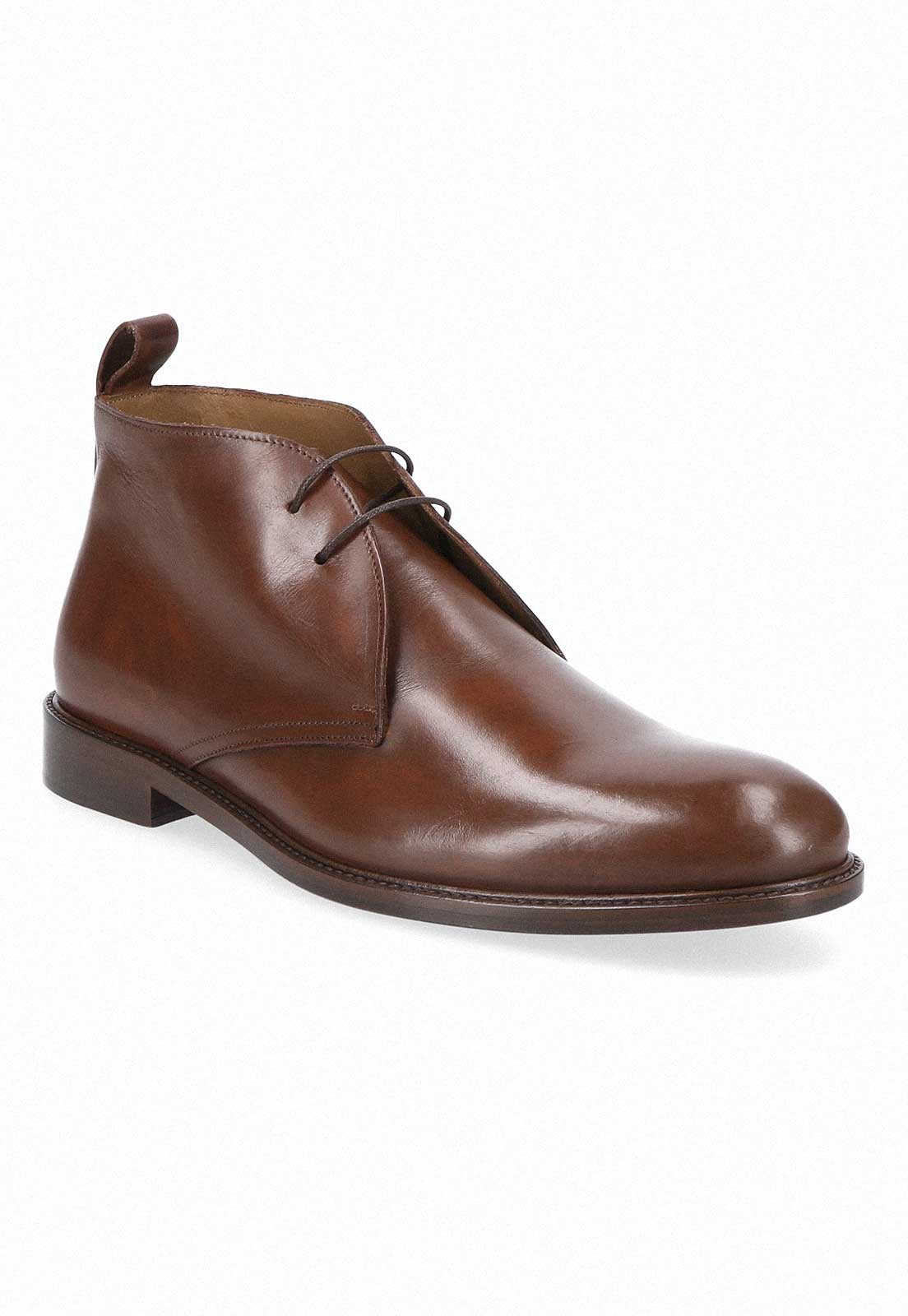 BOTINES FORMAL ITALIANOS VOLTAGO PLAIN TOE CHUKKA COGNAC - 1