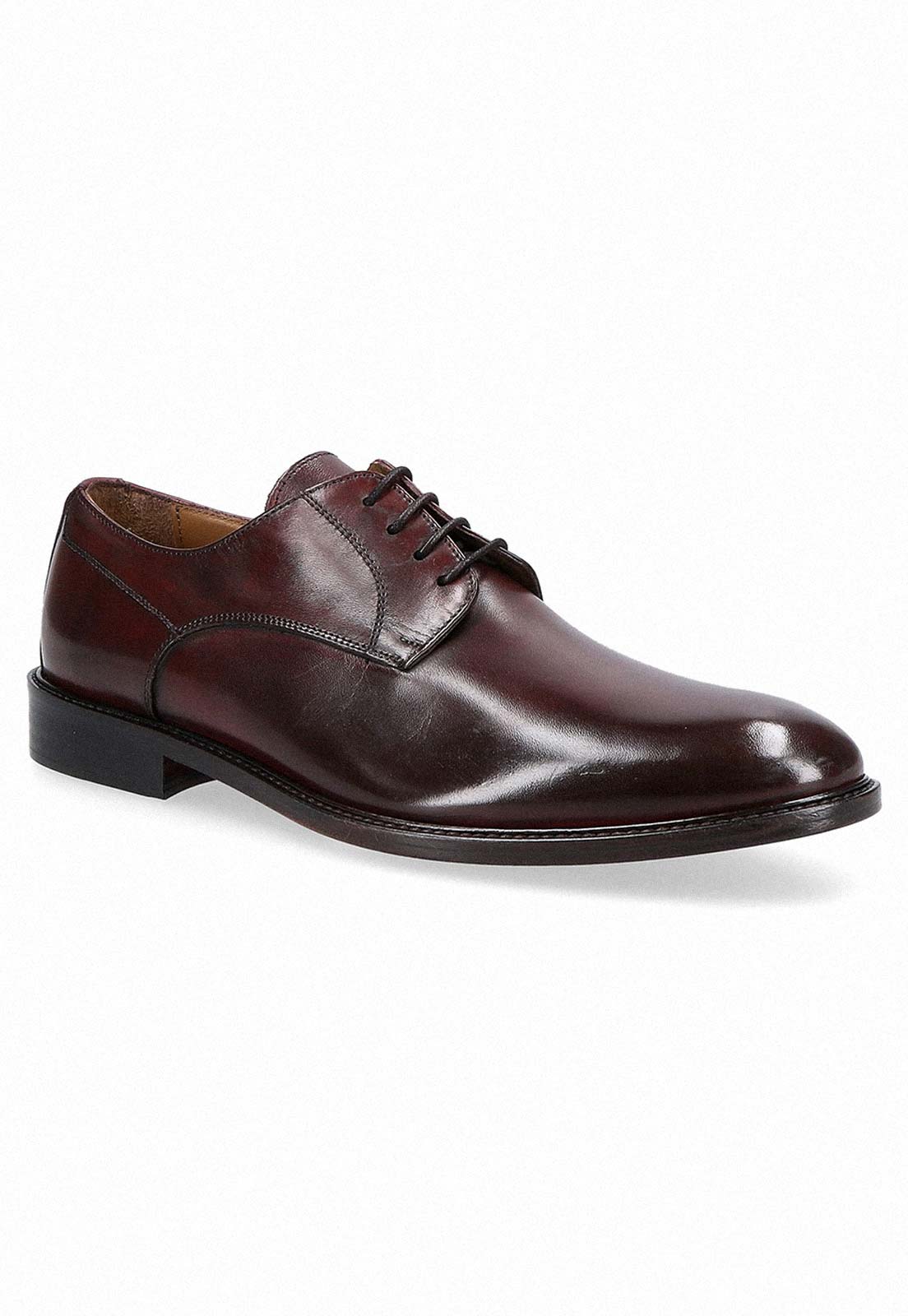 ZAPATOS FORMAL ITALIANOS VOLTAGO PLAIN TOE OXFORD BURDEO - 1