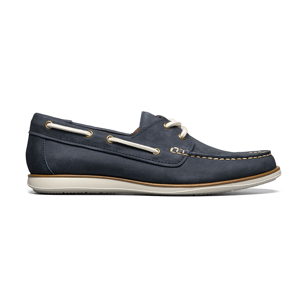 MOCASINES ATLANTIC MOC TOE BOAT SHOE NAVY - 3