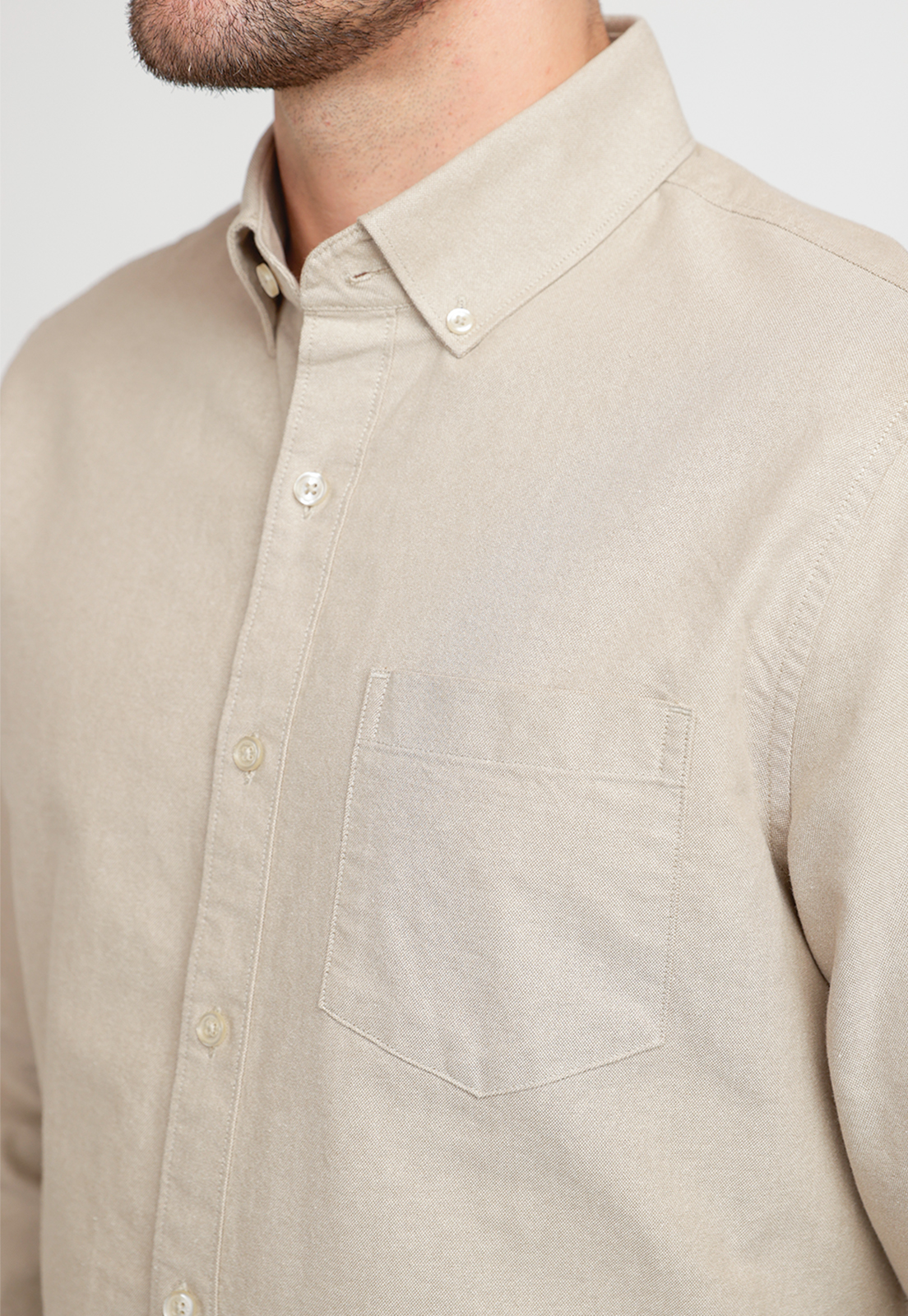 CAMISA HOMBRE OXFORD KHAKI - 3