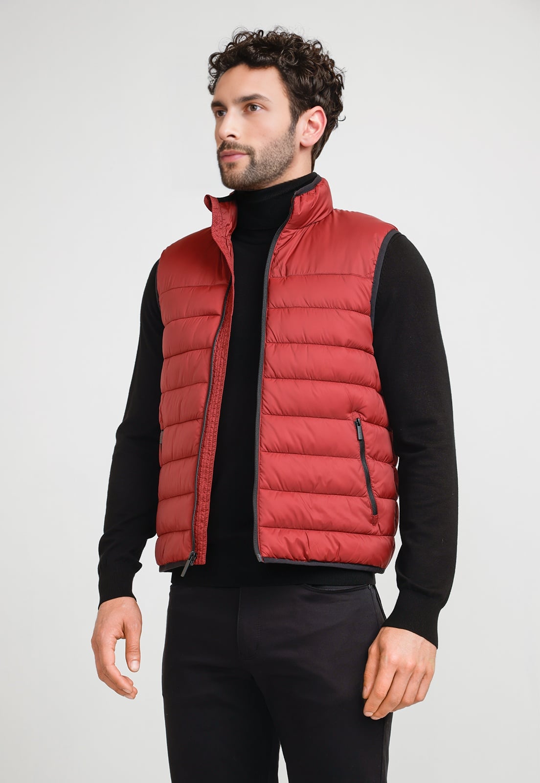 PARKA HOMBRE SIN MANGAS ACOLCHADA ROJO - 1