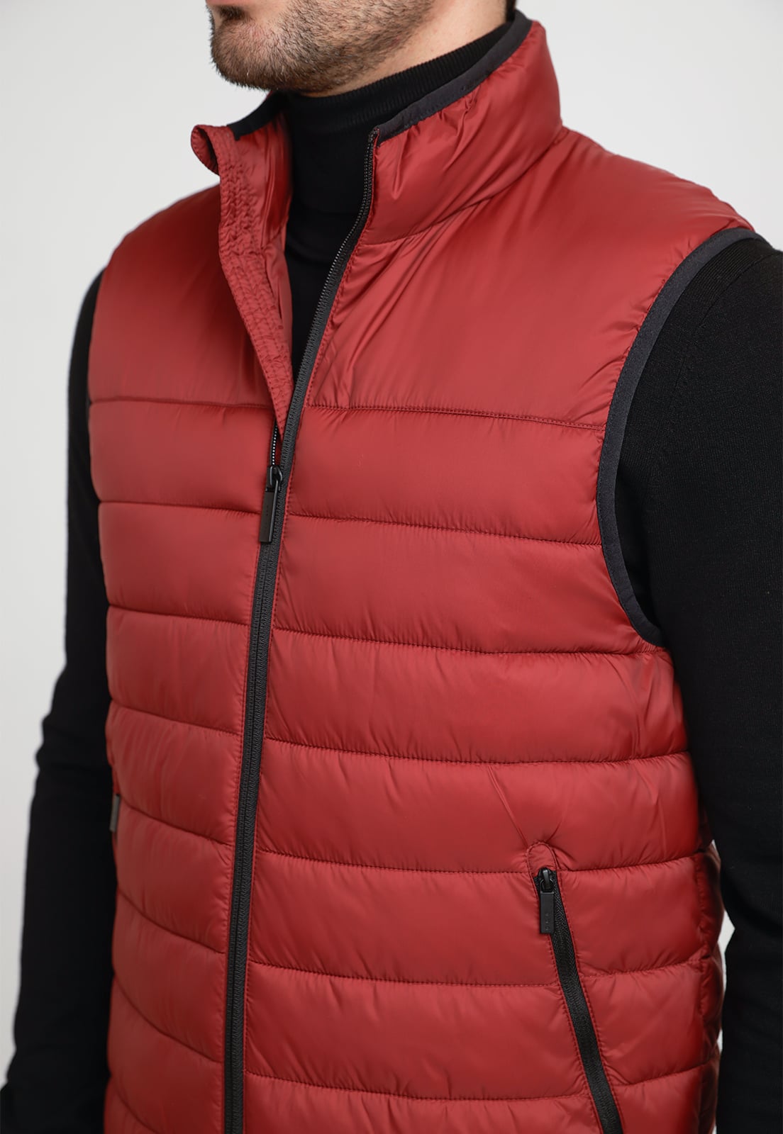 PARKA HOMBRE SIN MANGAS ACOLCHADA ROJO - 3