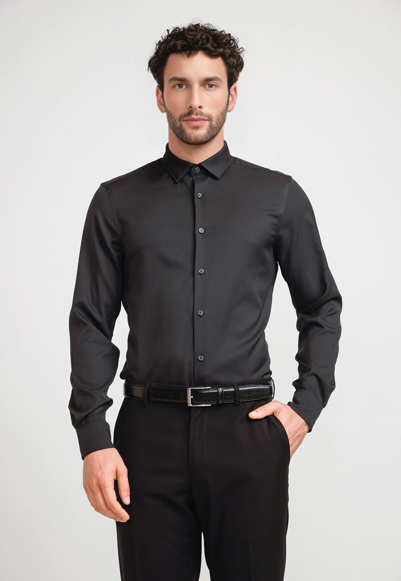 CAMISA HOMBRE TOTAL STRETCH NEGRO - 1