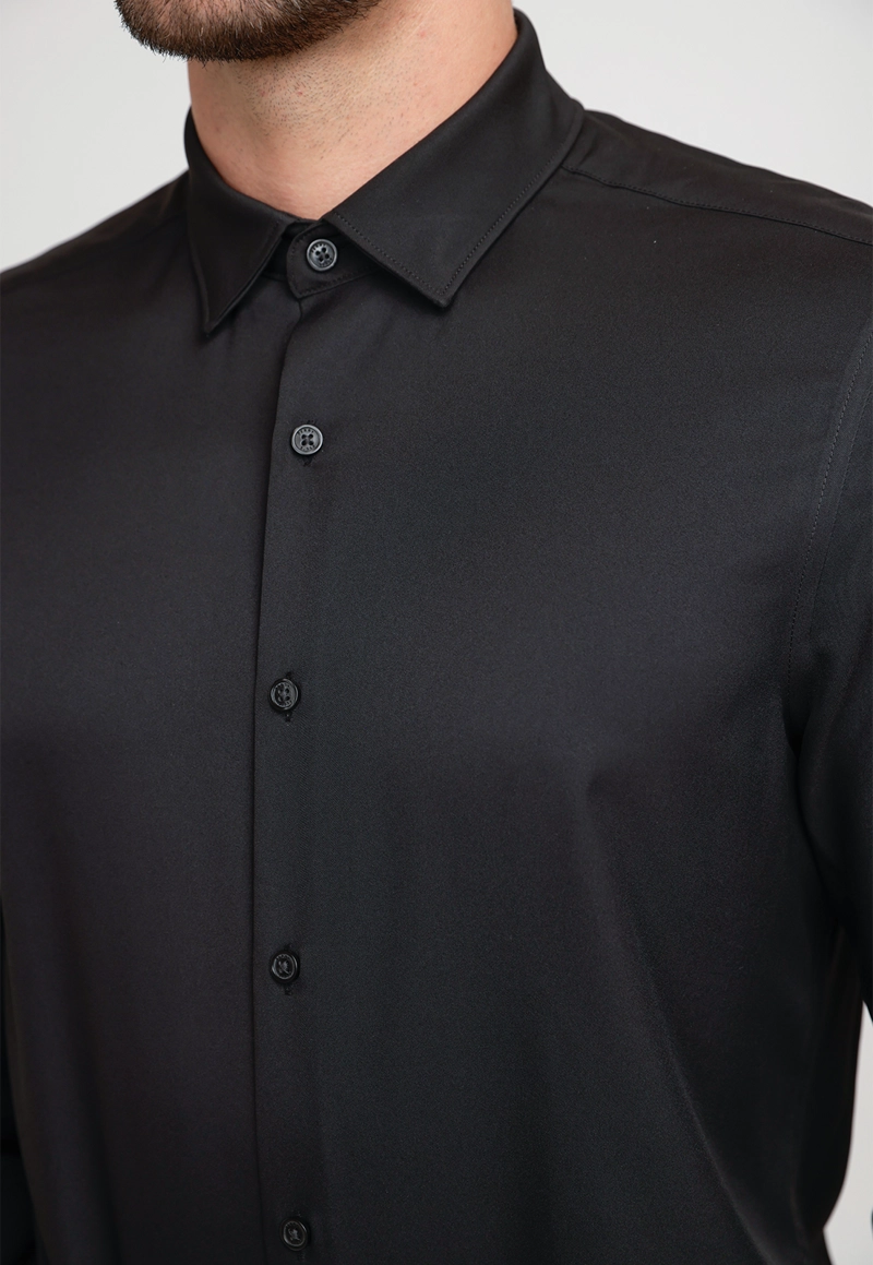 CAMISA HOMBRE TOTAL STRETCH NEGRO - 3