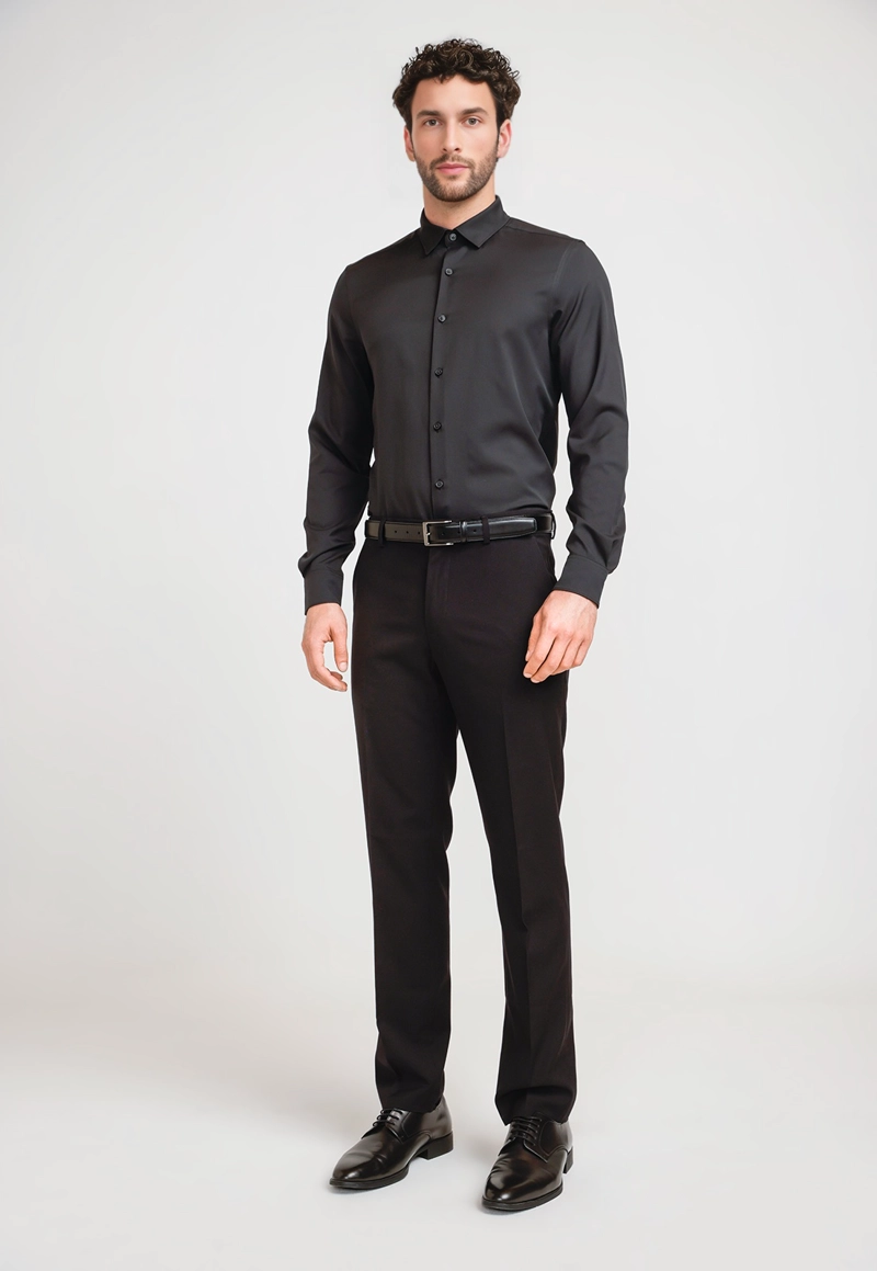 CAMISA HOMBRE TOTAL STRETCH NEGRO - 4