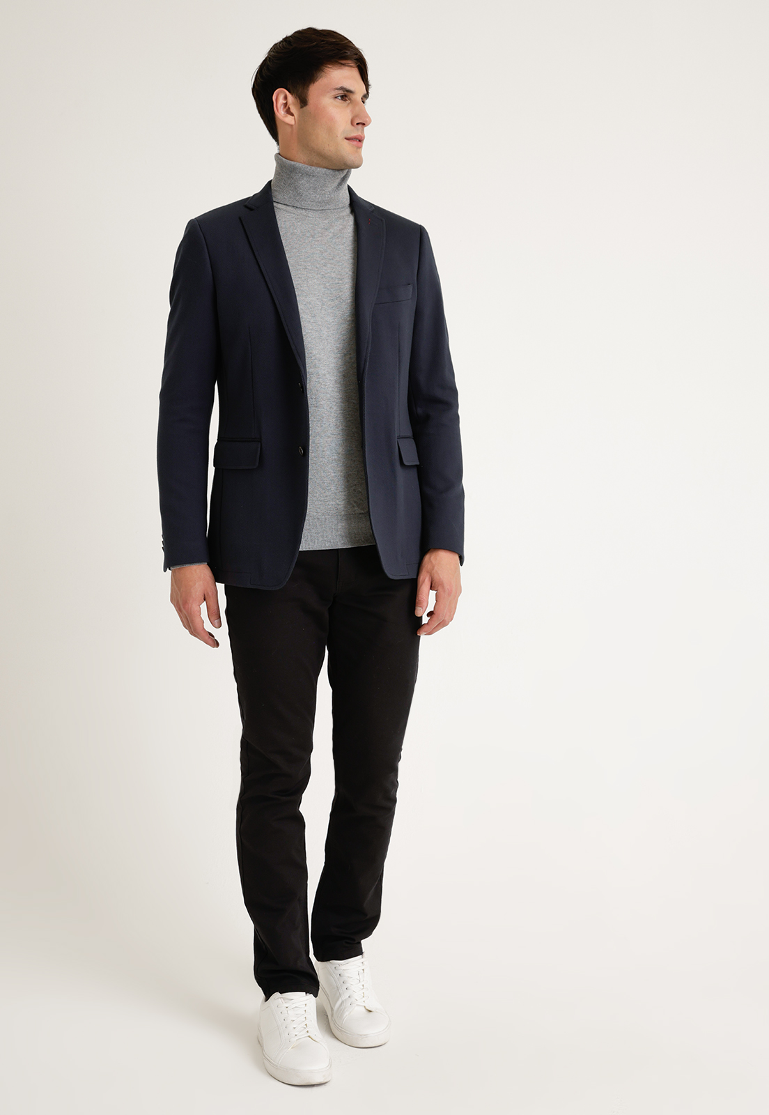 CHAQUETA CASUAL KNIT NAVY - 4