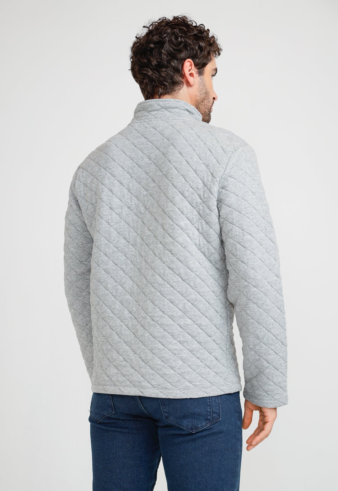 POLERON HOMBRE CUELLO ALTO GRIS MELANGE - 2